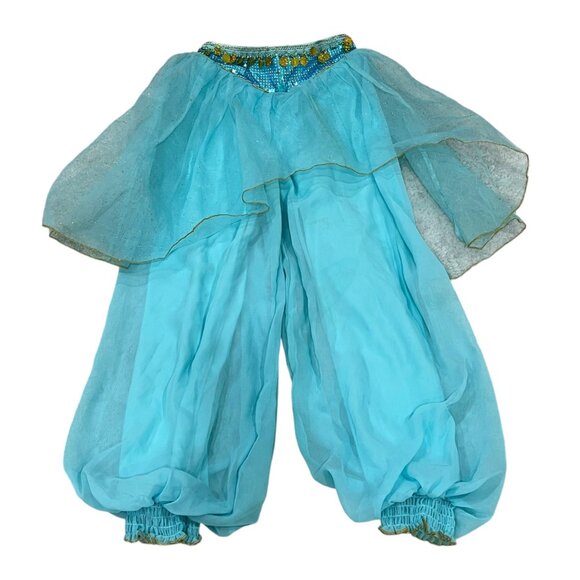 Disney Castle Collection Girls Aladdin Costume Pants Size 13 Turquoise & Gold - Picture 1 of 7